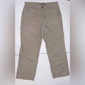 Carhartt Pants Mens 34/30 Tan Relaxed Fit Rugged Flex Canvas Work Chore